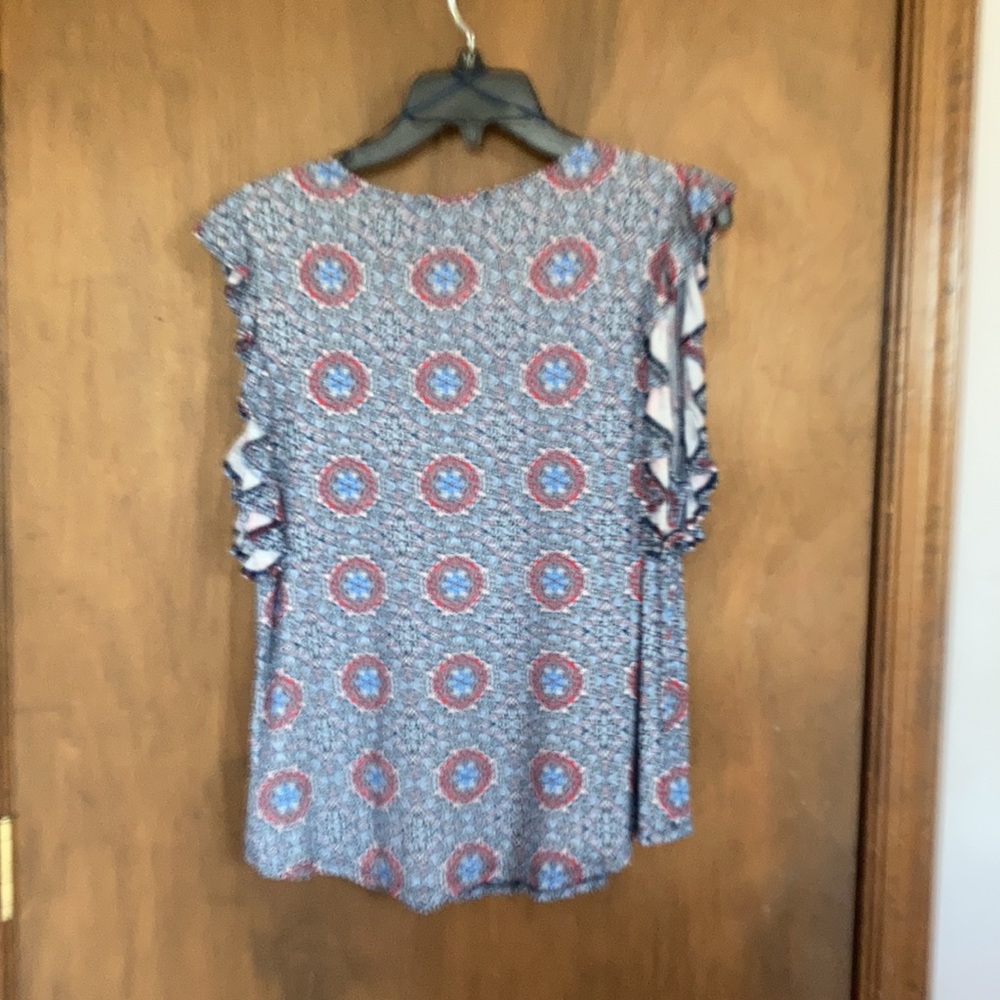 Premise top boho abstract floral print soft material casual w stretch M - Picture 16 of 17